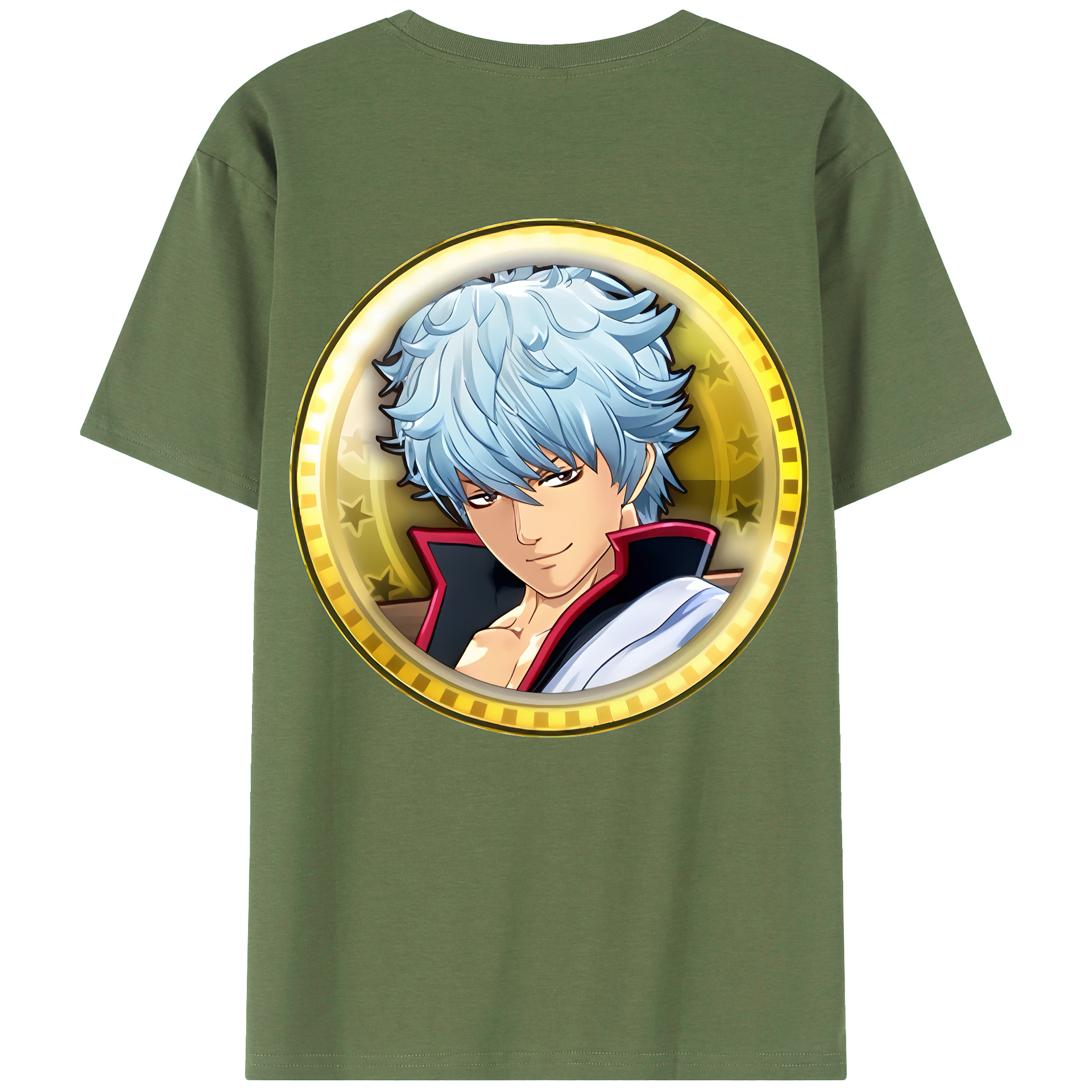 （画像用） ぎんたま 坂田銀時（さかたぎんとき） 神楽 志村新八（しむら しんぱち） GINTAMA Sakata Gintoki Kagura Shimura Shinpachi 綿100％ メンズ半袖Tシャツ（バックプリント） 通気性